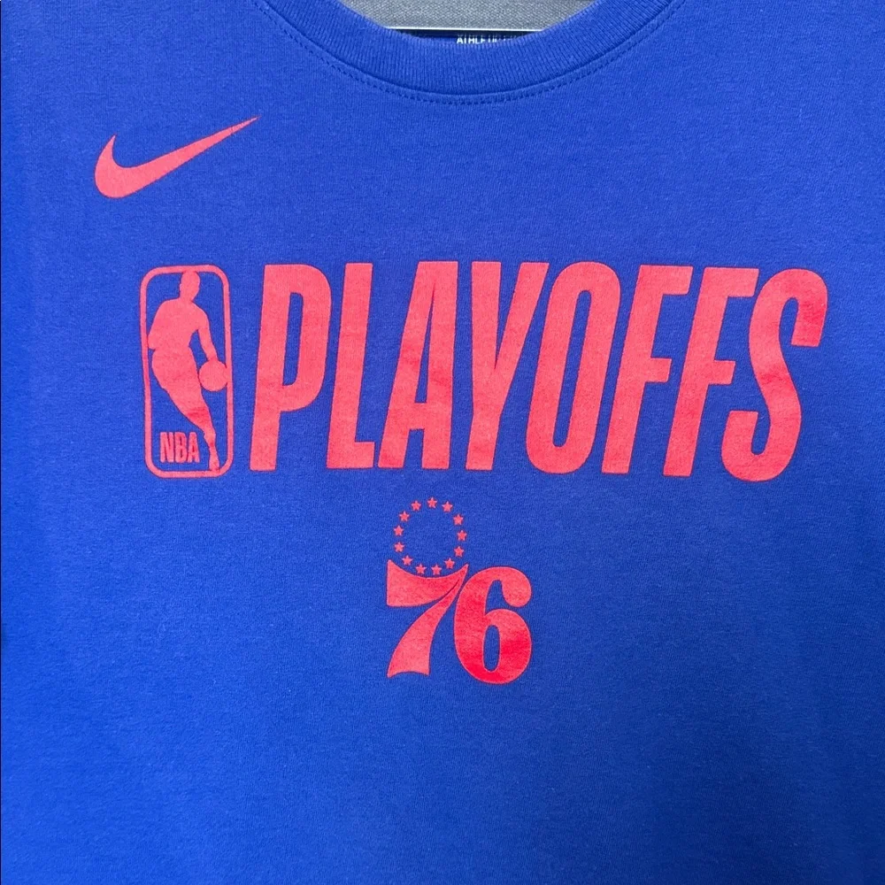 Nike Dri-Fit Philadelphia 76ers NBA‎ Playoffs Tee L Blue